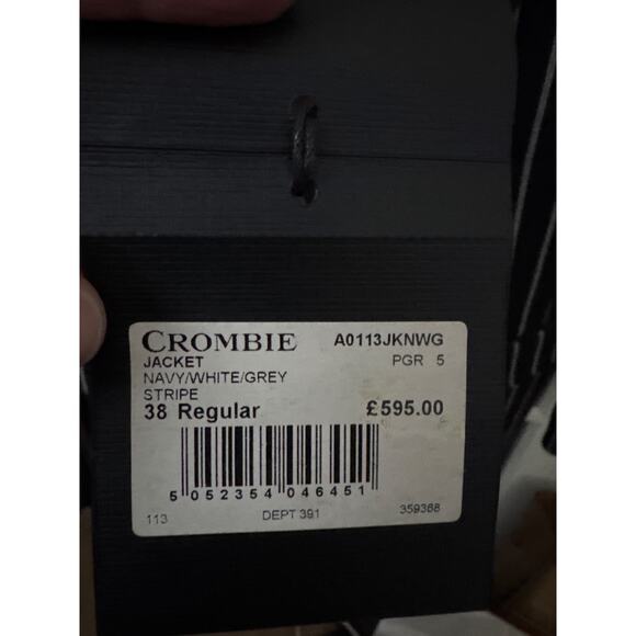 Crombie 2000s Navy Pinstripe Wool Blazer Preppy Chic 38R - Picture 11 of 12